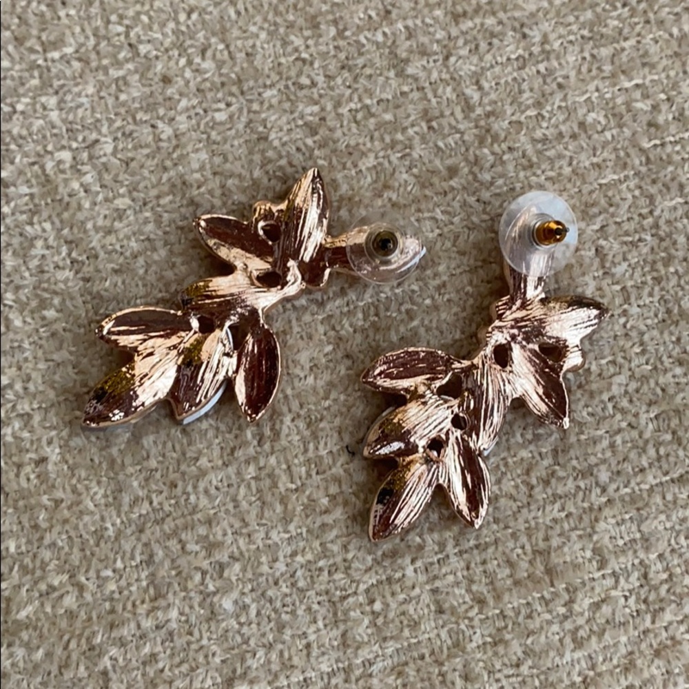 SOLD Rose Gold Gem Stone Earrings - Picture 4 of 11